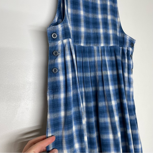 VINTAGE Express Plaid Overall Maxi Dress Cottagecore Yellowstone America - Picture 7 of 10